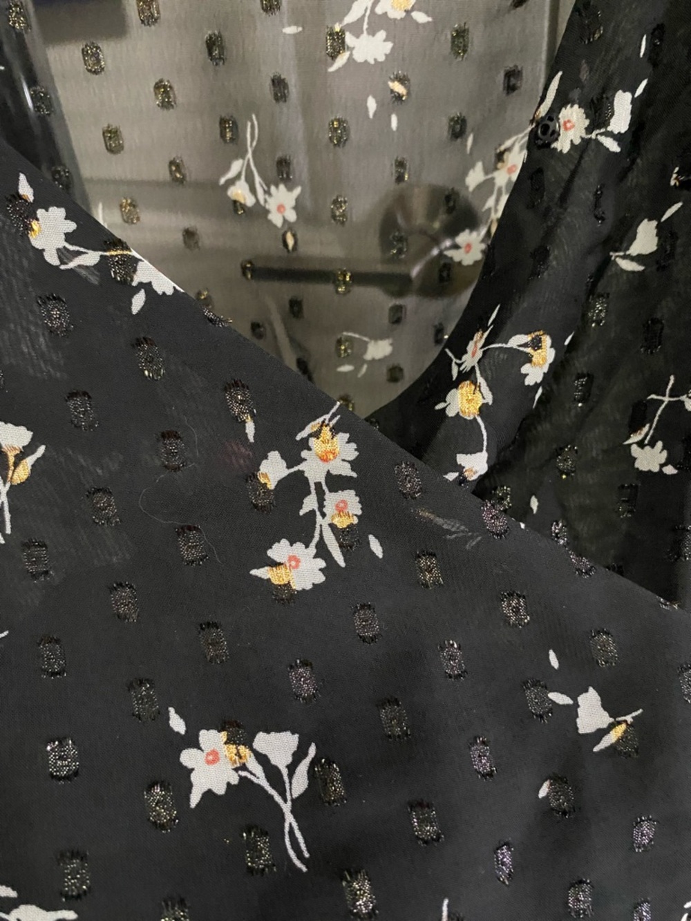 Dynamite Black Floral Sheer Wrap Top - Picture 6 of 11